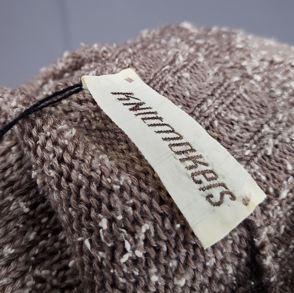 KnitMakers Vtg‎ Half Sleeve Sweater Small Square Neck Block Plaid Textured 60s - Picture 9 of 12